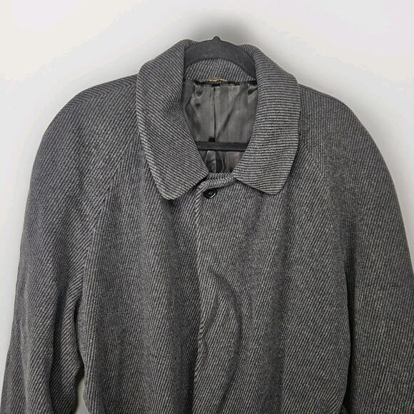 Vintage MARIO VALENTE TORINO Italian Coat Charcoal Gray Wool Cashmere Men US 42R - Picture 2 of 12